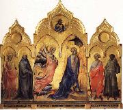 The Annunciation with SS.Catherine,Antony Abbot,Proculus,and Francis Christ Blessing Lorenzo Monaco